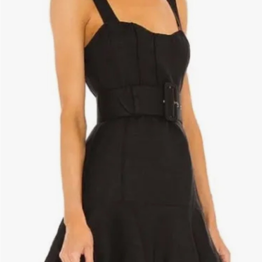 Shona Joy Black Mini Dress W/ Belt